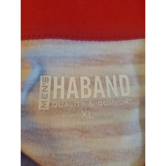 Haband polo Men's Size XL Red and White stripes New No tags attached - Picture 3 of 5
